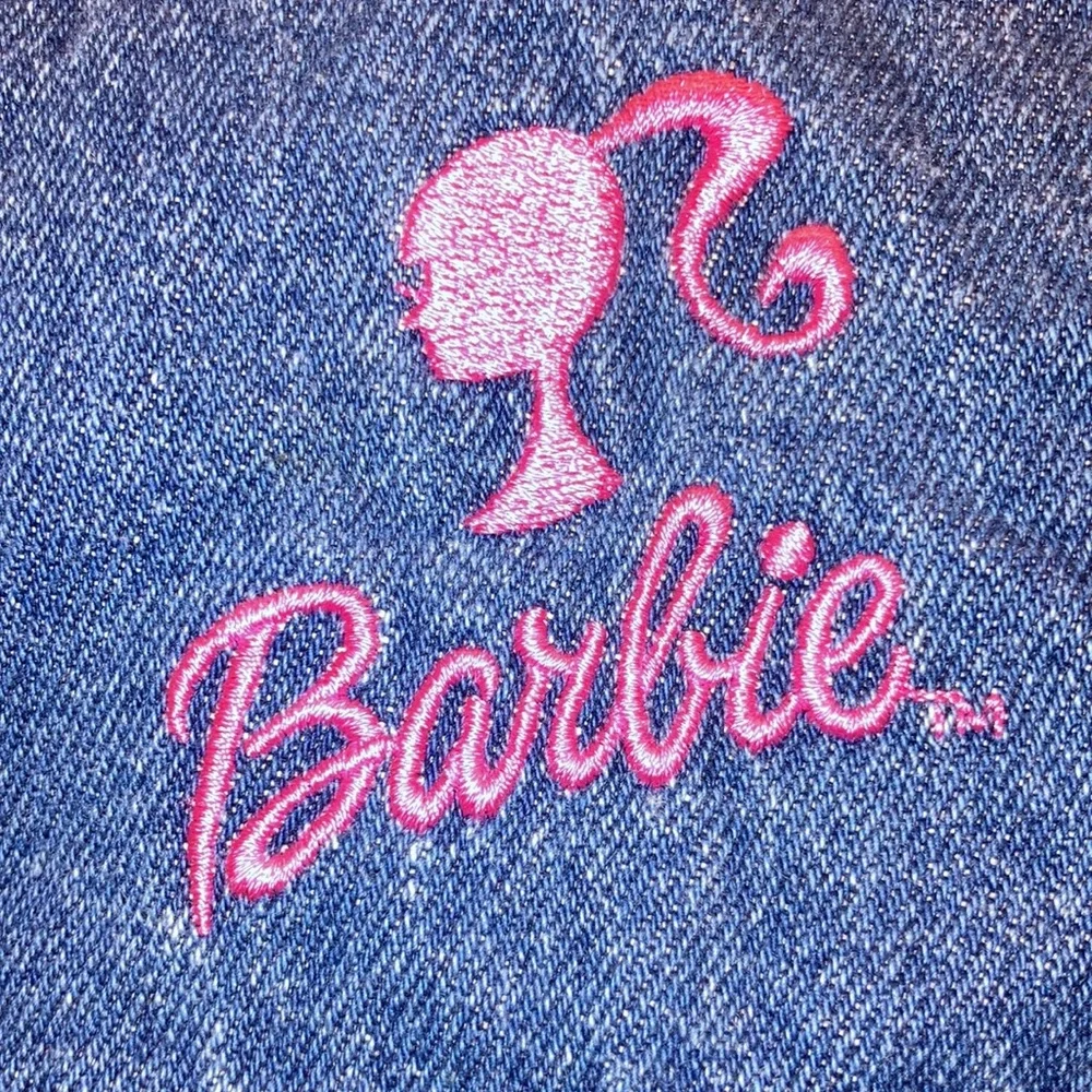 Vintage Girl’s Y2K Barbie denim jean jacket Embroidered Rhinestones 10-12 New